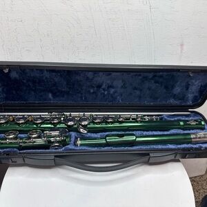 Green Flute with Case